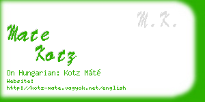 mate kotz business card